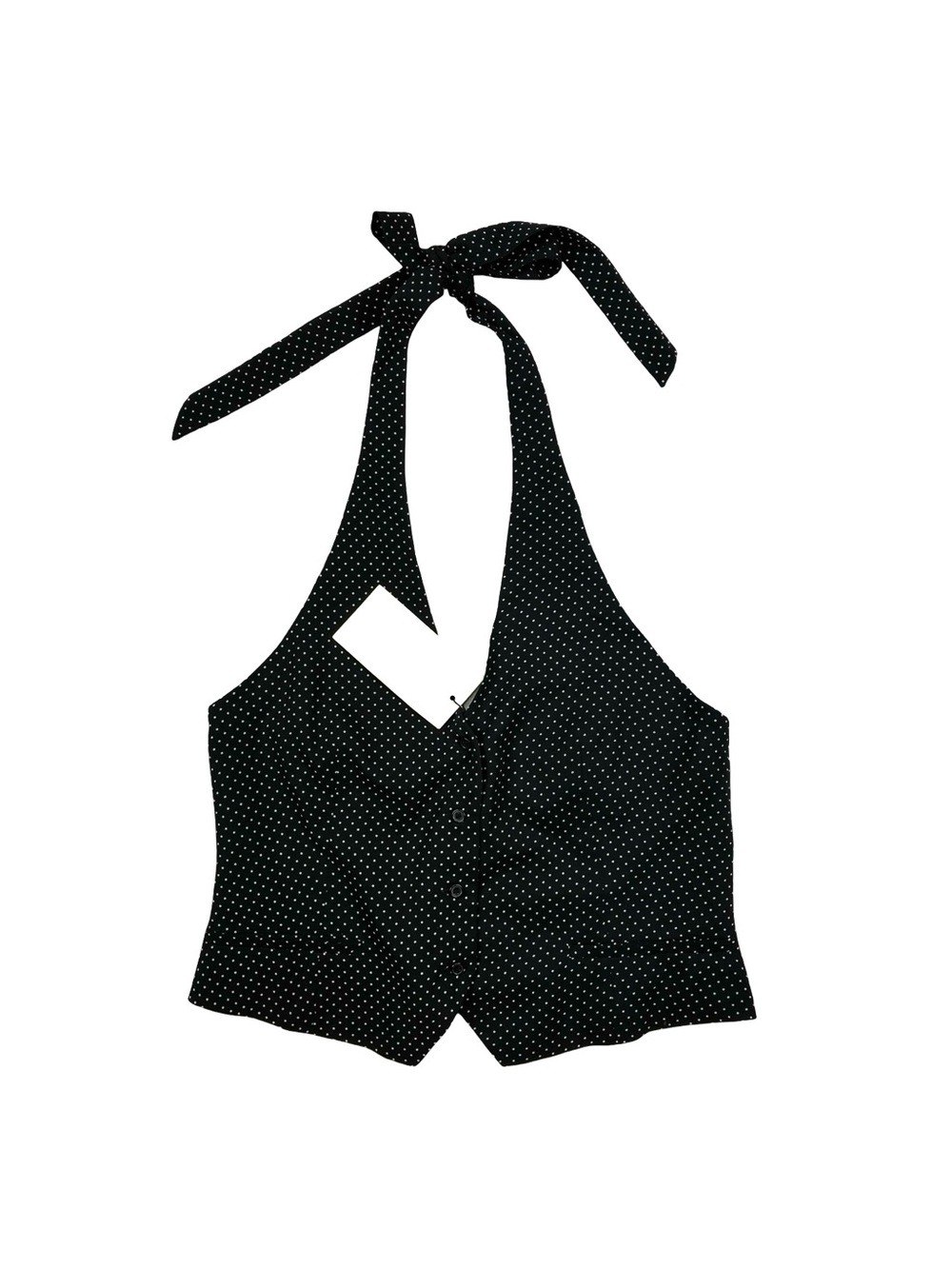 Zara Black & White Polka Dot Halter Vest Top